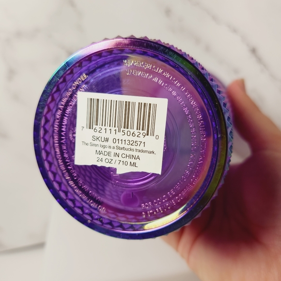 Brand New Starbucks Summer 2022 Oil Slick Metallic Purple Studded Venti Tumbler - Picture 4 of 6